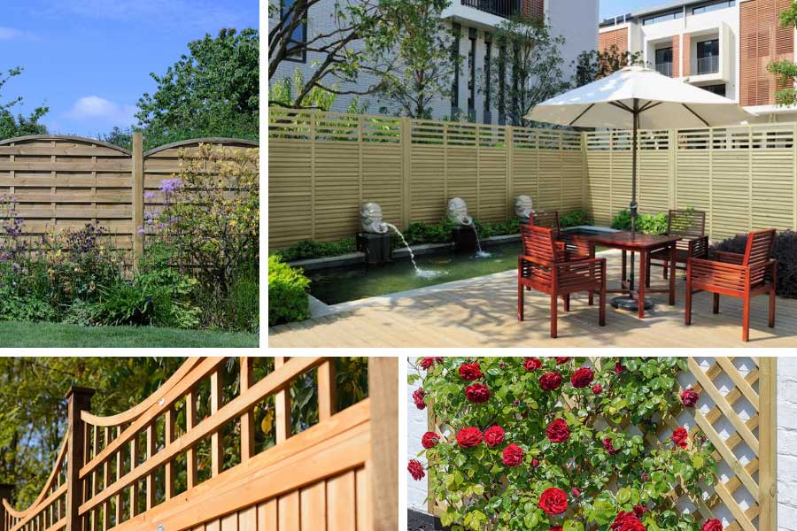 A variety of fence panels and lattice available from AWBS branches